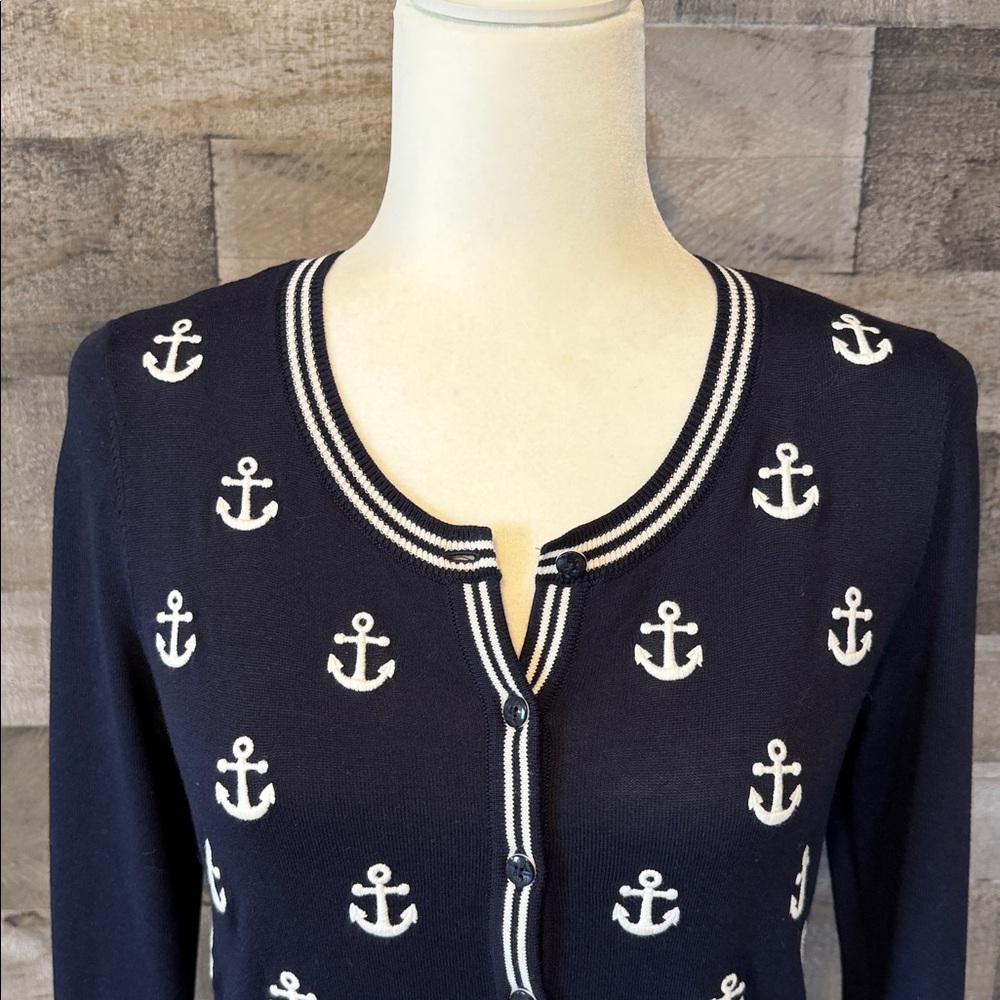 Talbots Nautical Cardigan with anchors Size XS - Picture 7 of 16